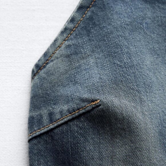 Zara LACE TRIM DENIM DRESS Size M NEW WITH TAG! - Picture 14 of 15